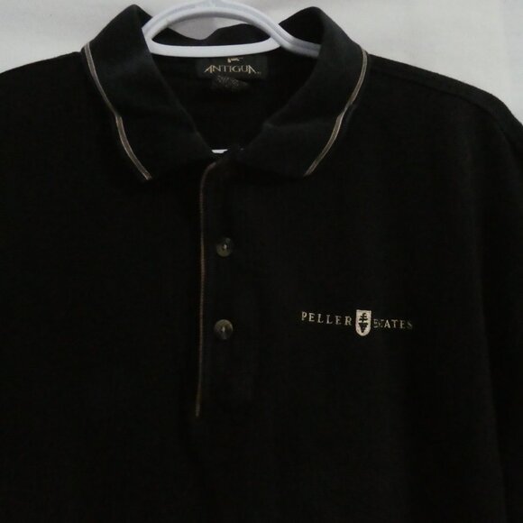 ANTIGUA | large | 100% Cotton | Black and Gold Peller Estates Polo - Golf Shirt - Picture 4 of 16